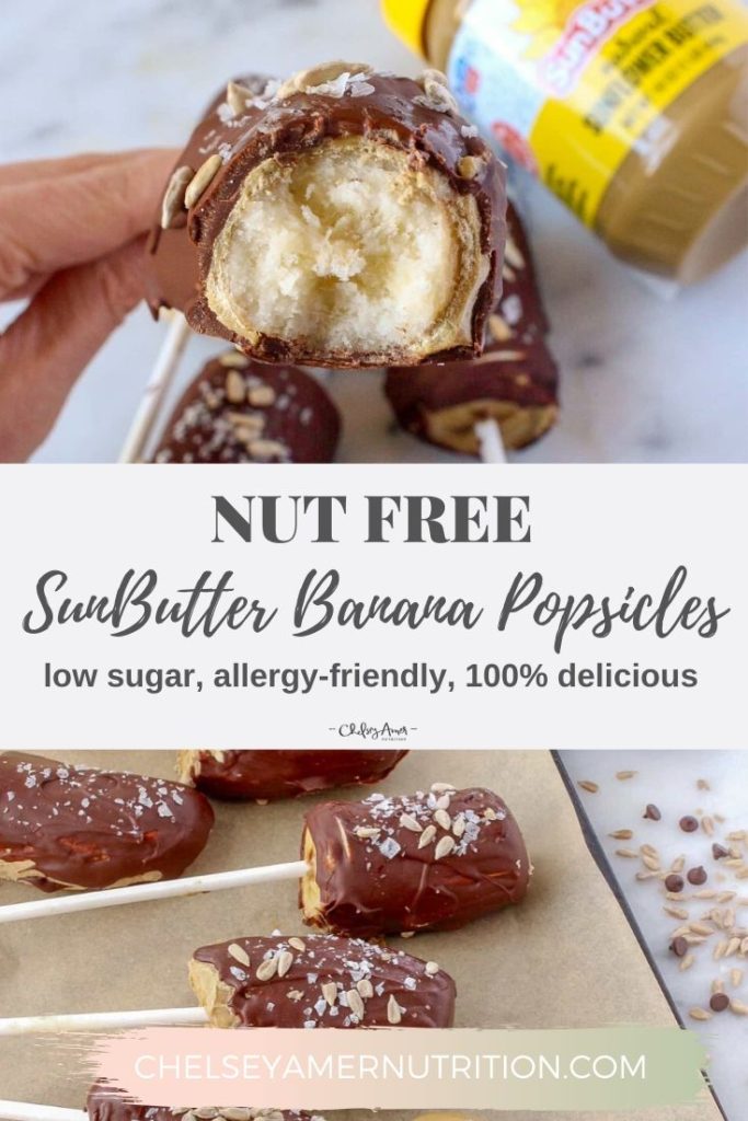 Chocolate Covered SunButter Banana Popsicles