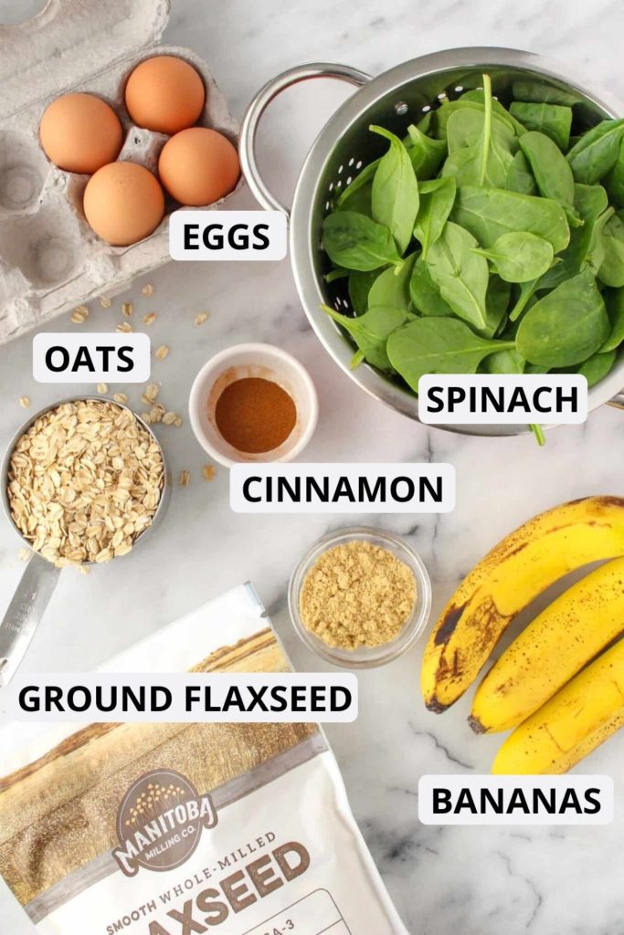 Ingredients to make green pancakes