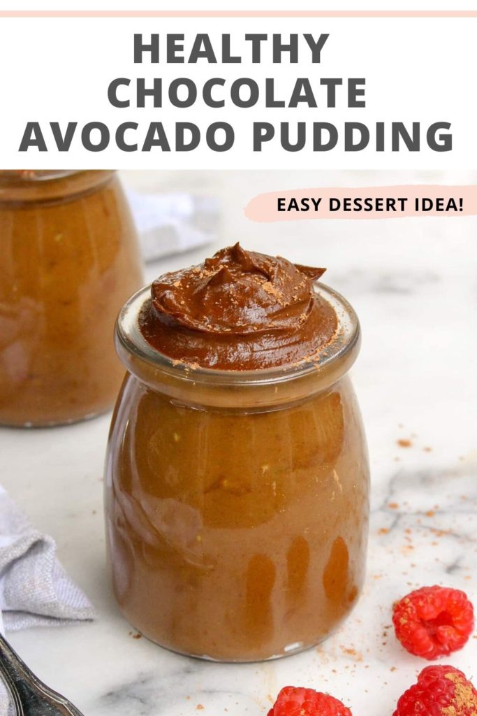 Healthy Chocolate Avocado Pudding Recipe for Pinterest