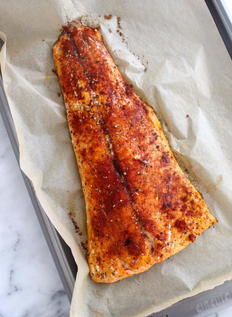 Whole Spice Rubbed Easy Slow Roasted Salmon