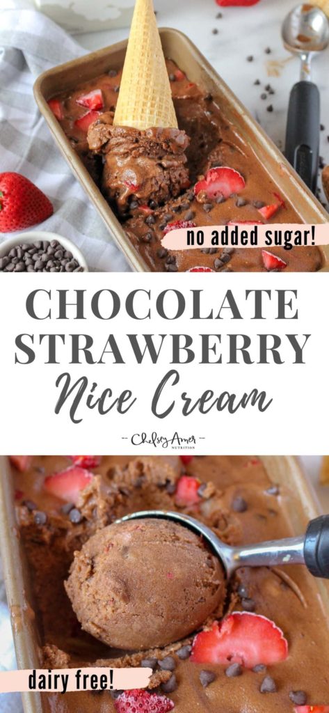 Chocolate Strawberry Nice Cream | Low Sugar Dessert