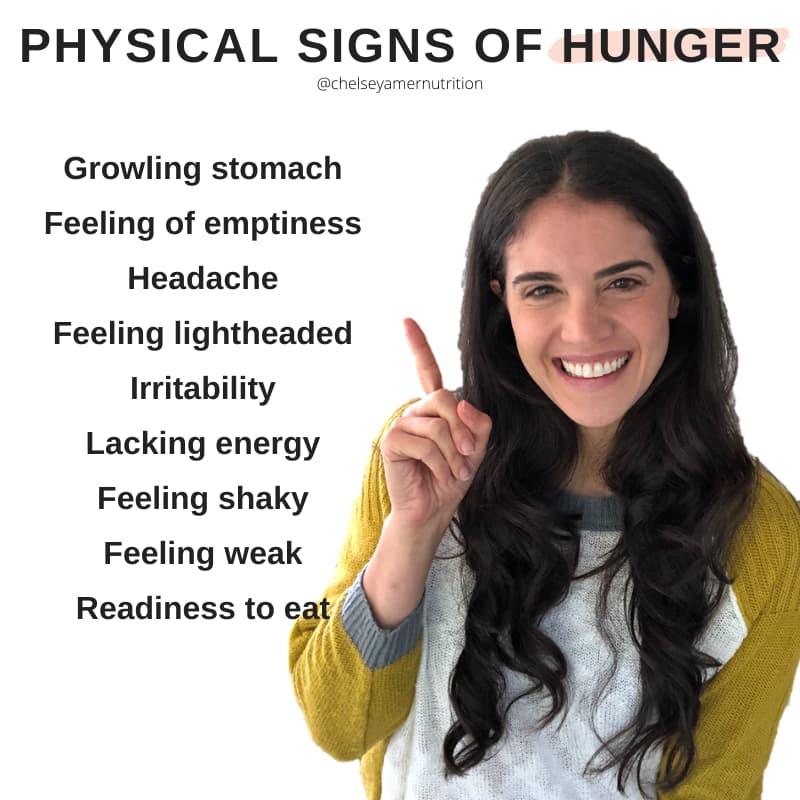 Physical signs of hunger