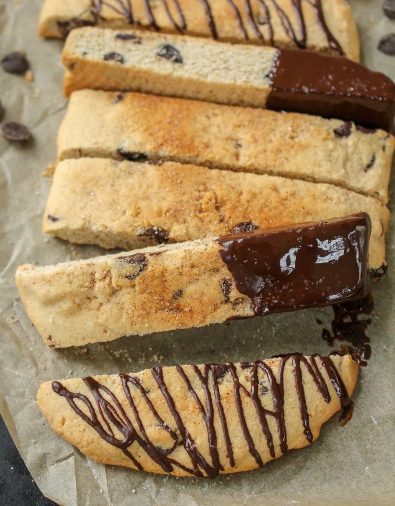 Grain free Chocolate Chip Mandel Bread for Passover (Nut Free)