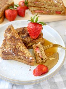 Healthy Stuffed French Toast with Strawberries - Chelsey Amer