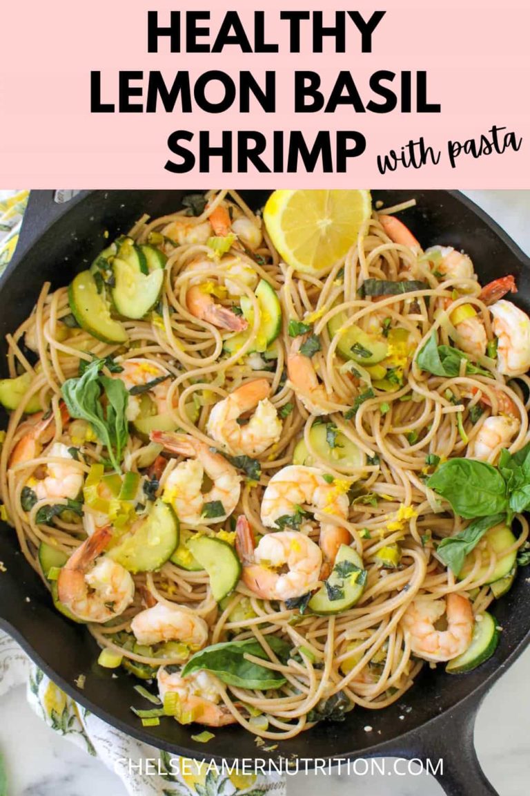 Healthy Lemon Basil Shrimp with Pasta | Healthy Weeknight Dinners