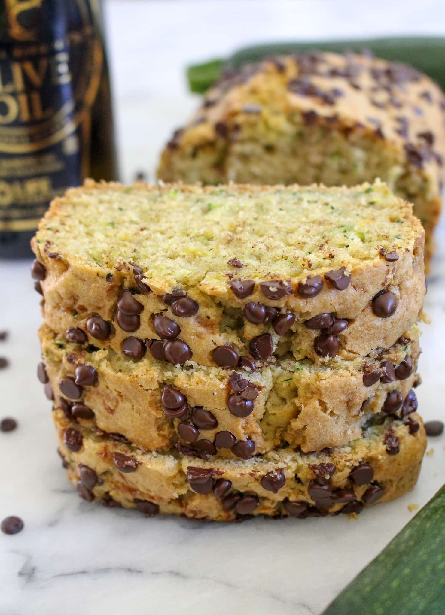 Low Sugar Olive Oil Zucchini Bread | Dairy Free, Nut Free Recipe