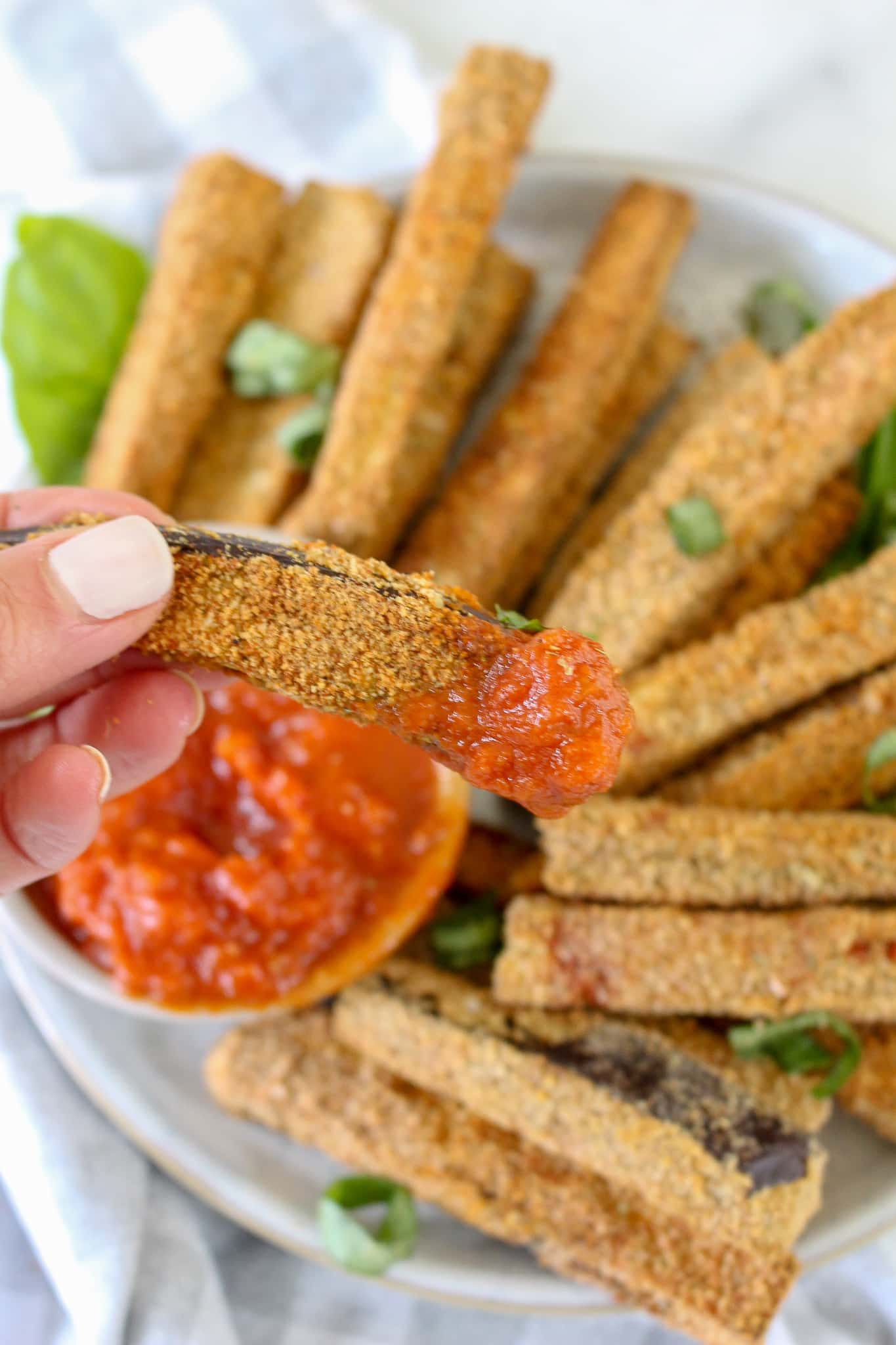 Crispy Baked Eggplant Fries | Chelsey Amer Nutrition