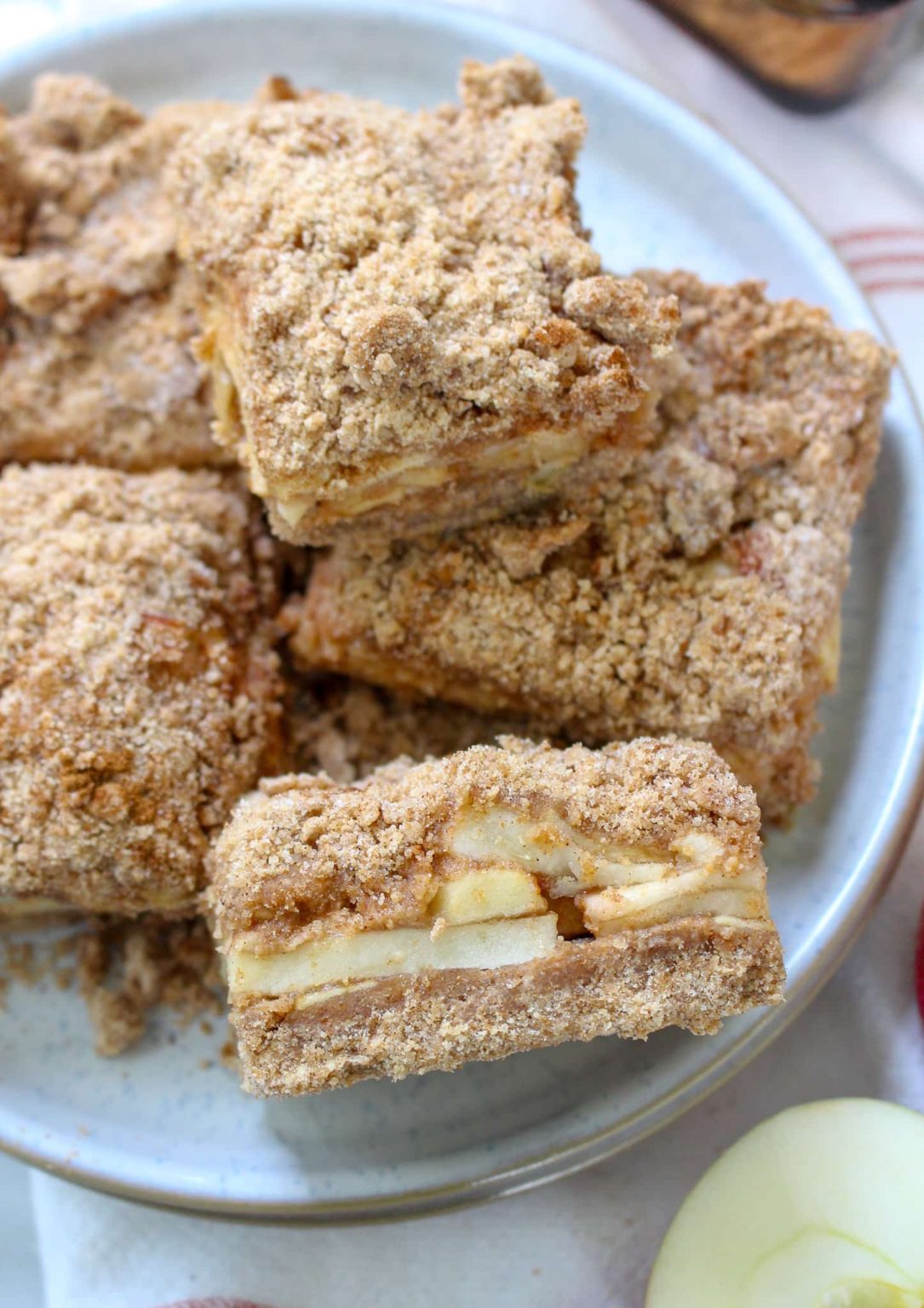Healthy Apple Crumble Bars (Nut Free, Low Sugar, High Fiber)
