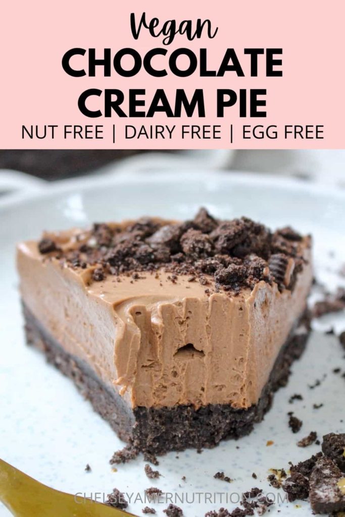 Vegan Chocolate Cream Pie with an Oreo Crust