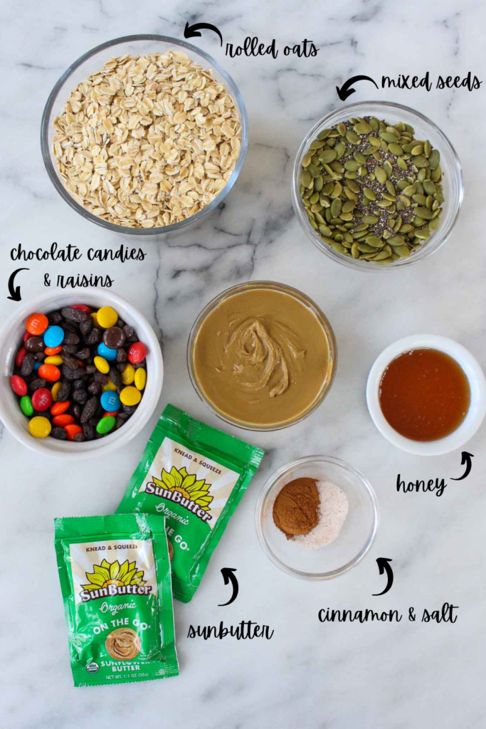 Nut Free Monster Cookie Granola ingredients