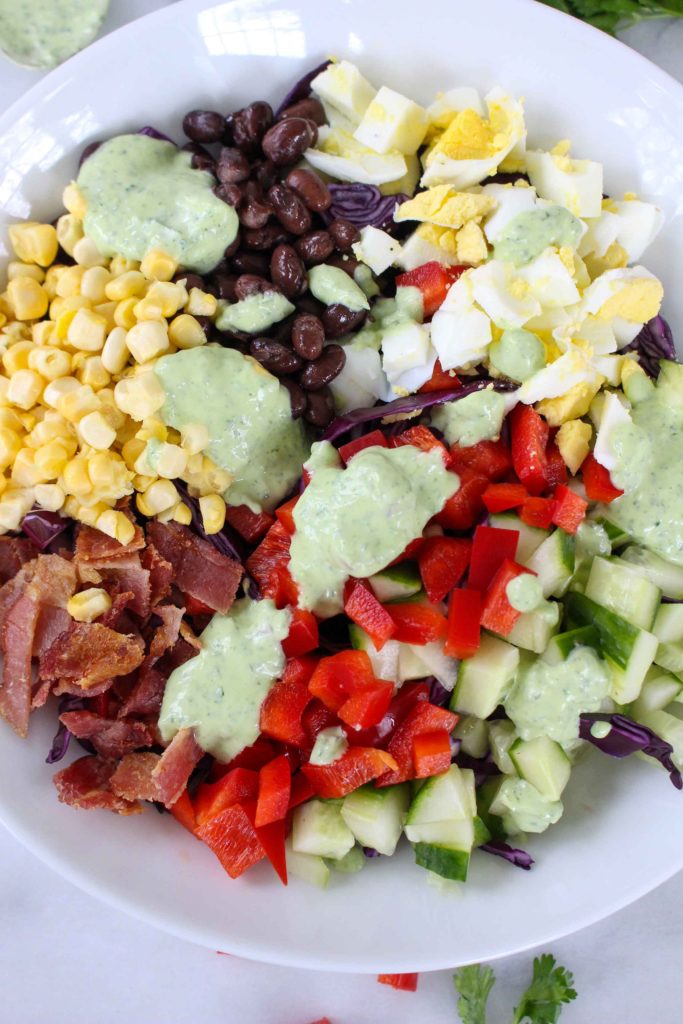 Southwestern Cobb Salad with Cilantro Yogurt Dressing