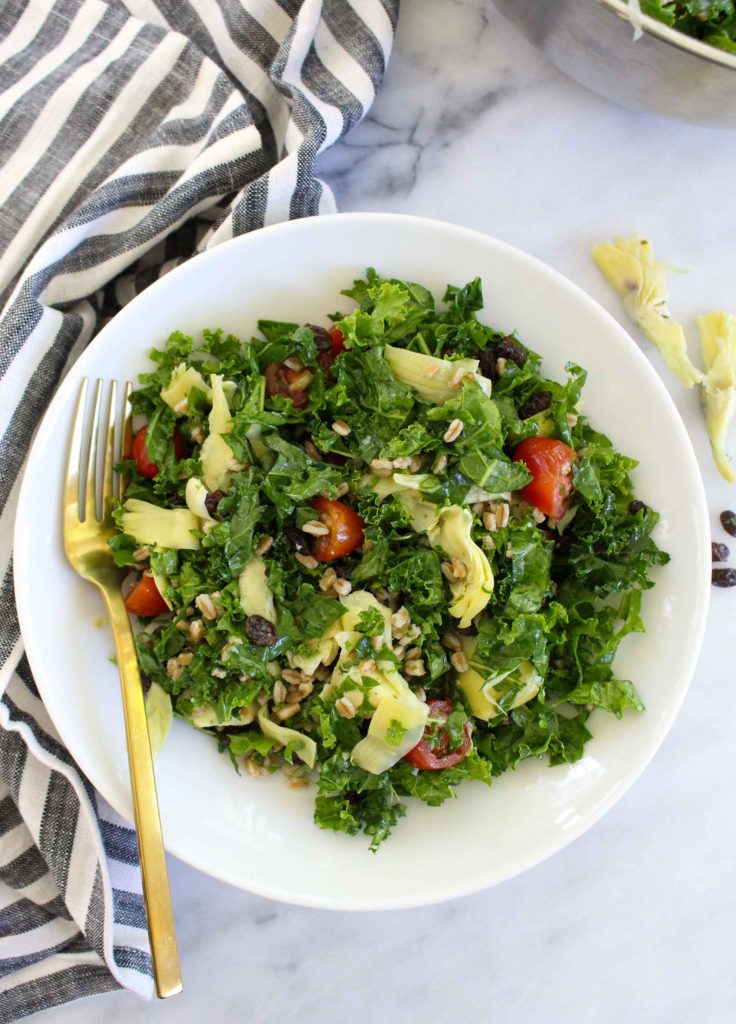 Massaged Kale and Artichoke Salad