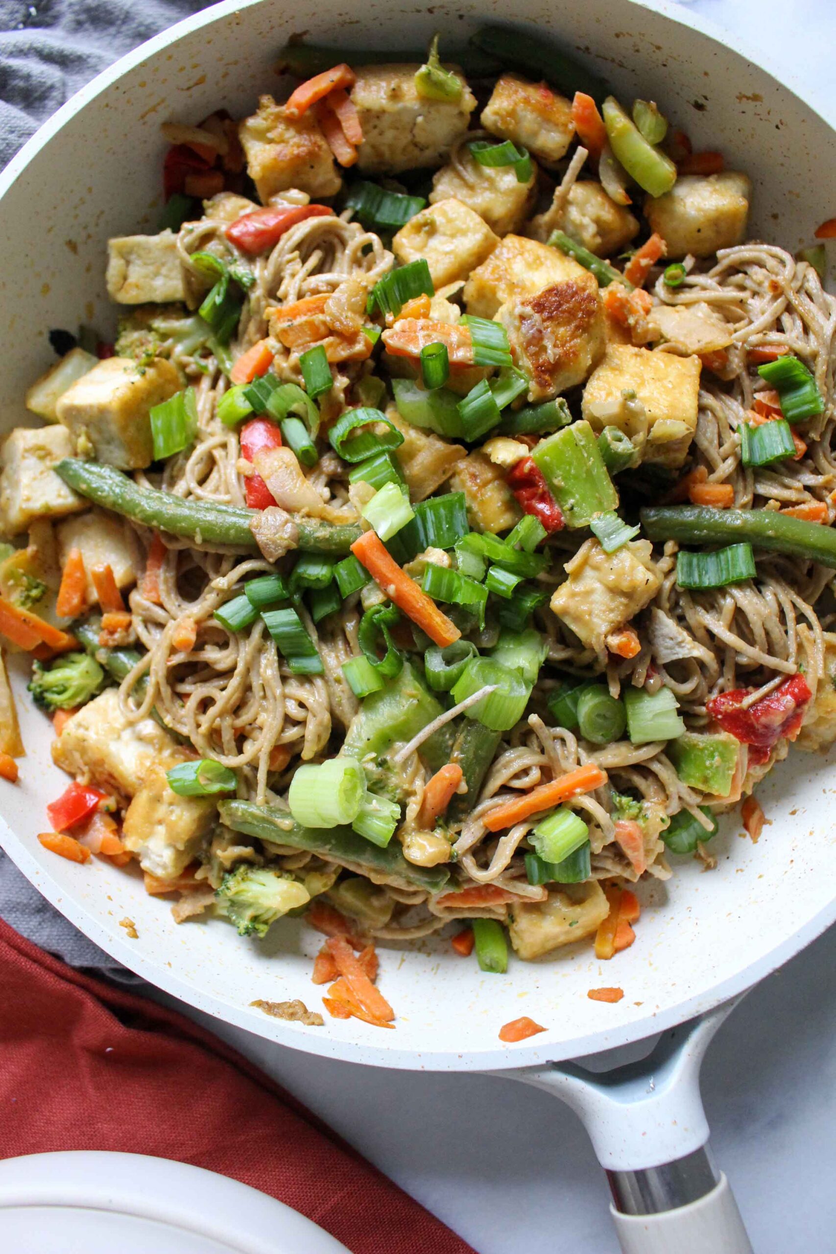 Tofu Noodle Stir Fry with SunButter Sauce | Chelsey Amer Nutrition