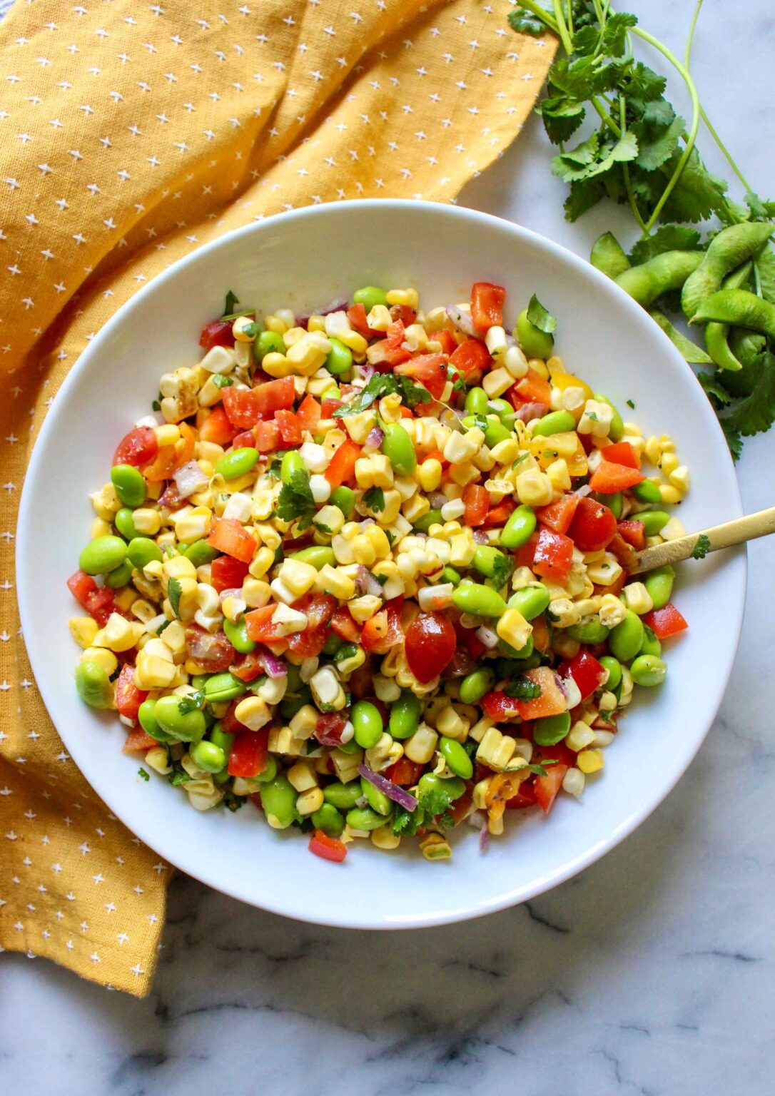 Easy Corn and Edamame Salad | Chelsey Amer Nutrition