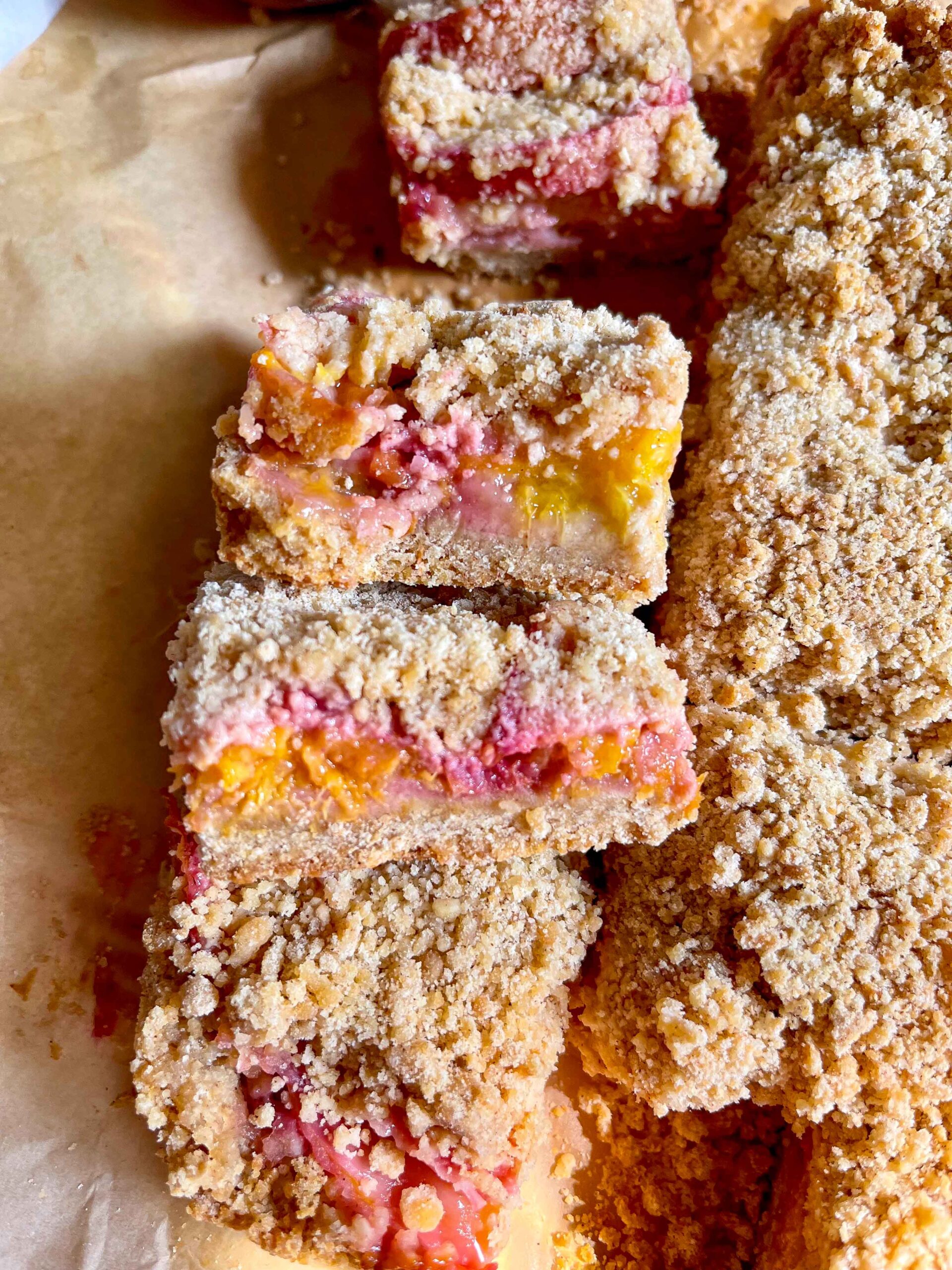 Low Sugar Peach Pie Bars | Chelsey Amer Nutrition