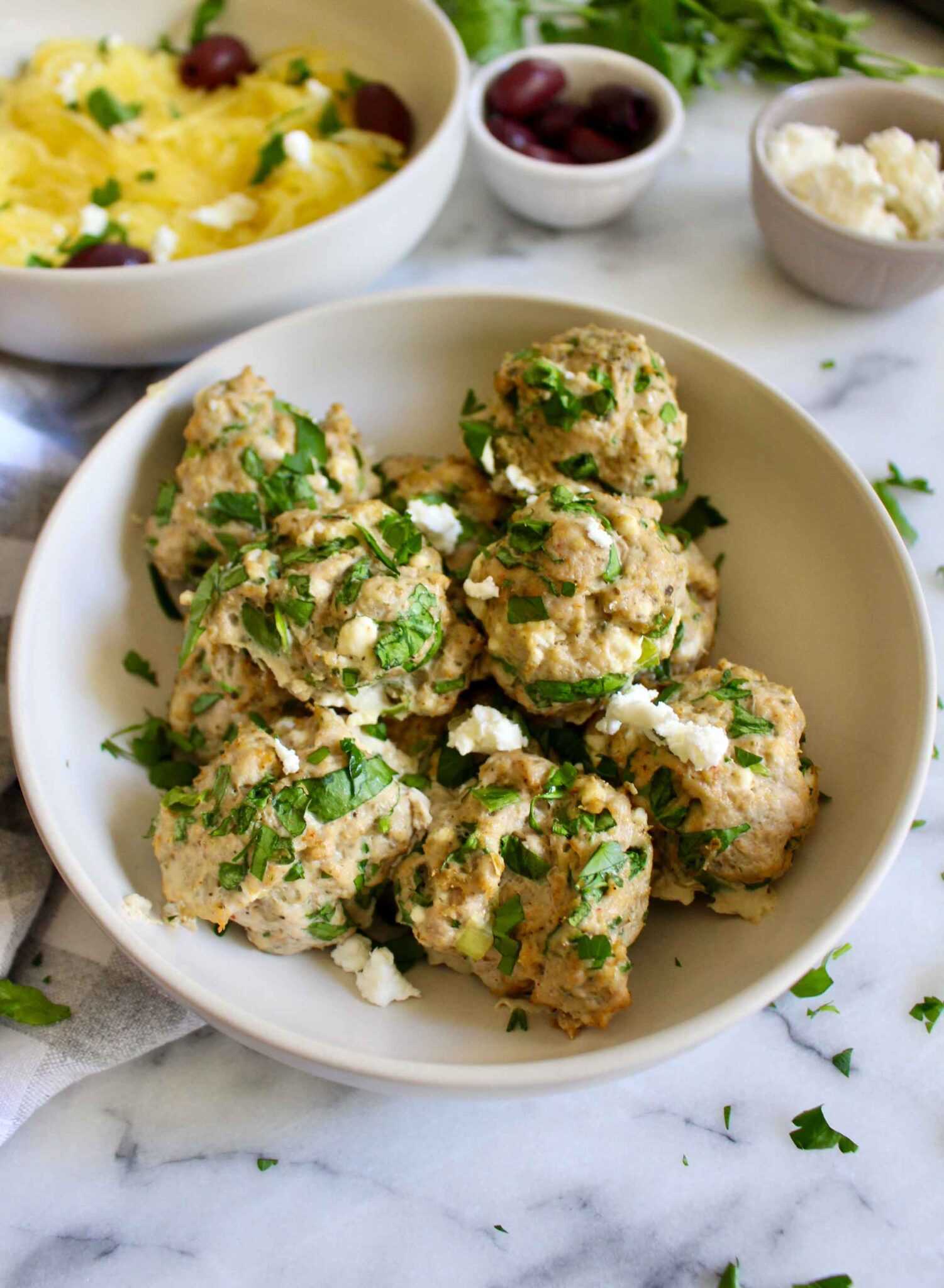 Spinach and Feta Turkey Meatballs Chelsey Amer Nutrition