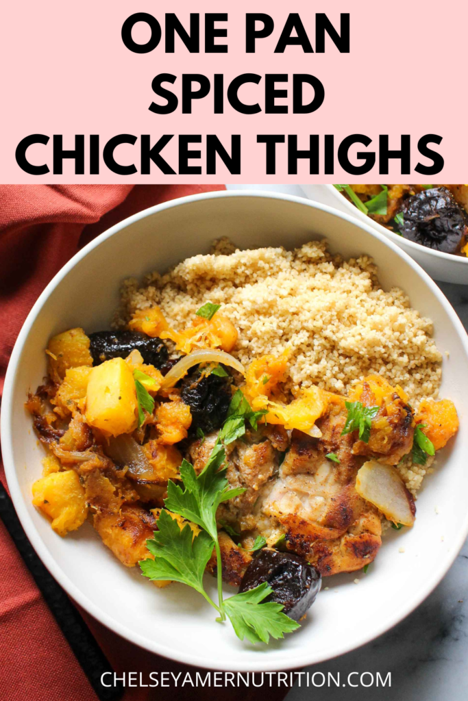One Pan Spiced Chicken Thighs and Butternut Squash 