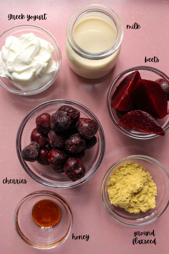 ingredients for cherry smoothie