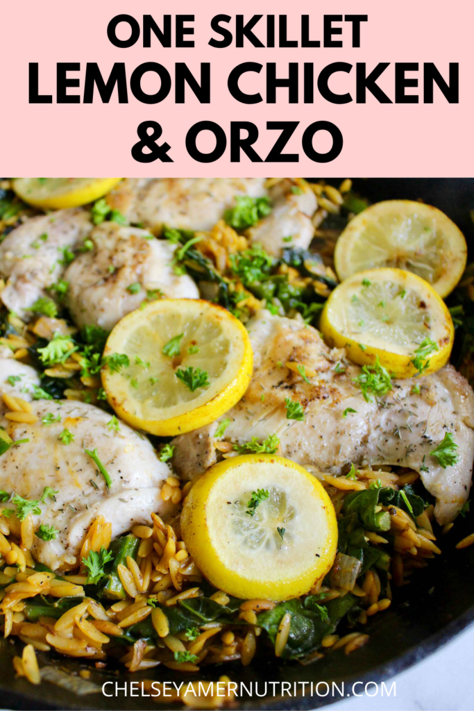 One Skillet Lemon Chicken and Orzo