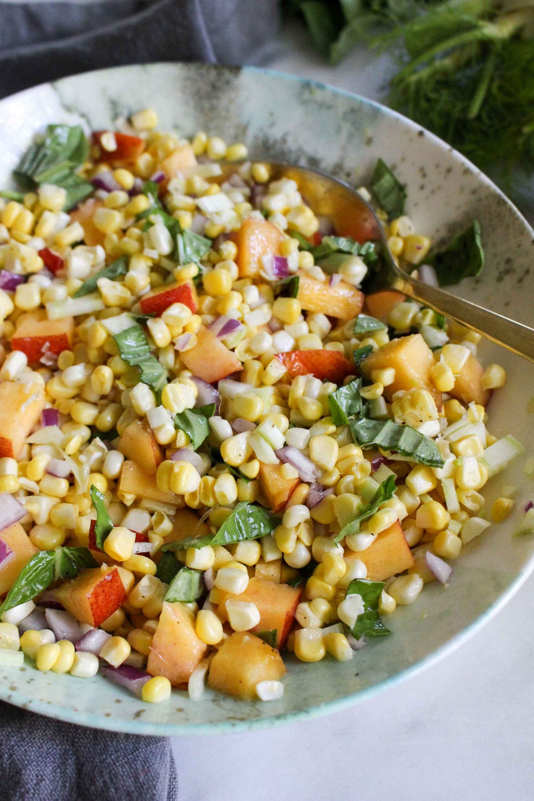 Corn and Nectarine Salad - Chelsey Amer