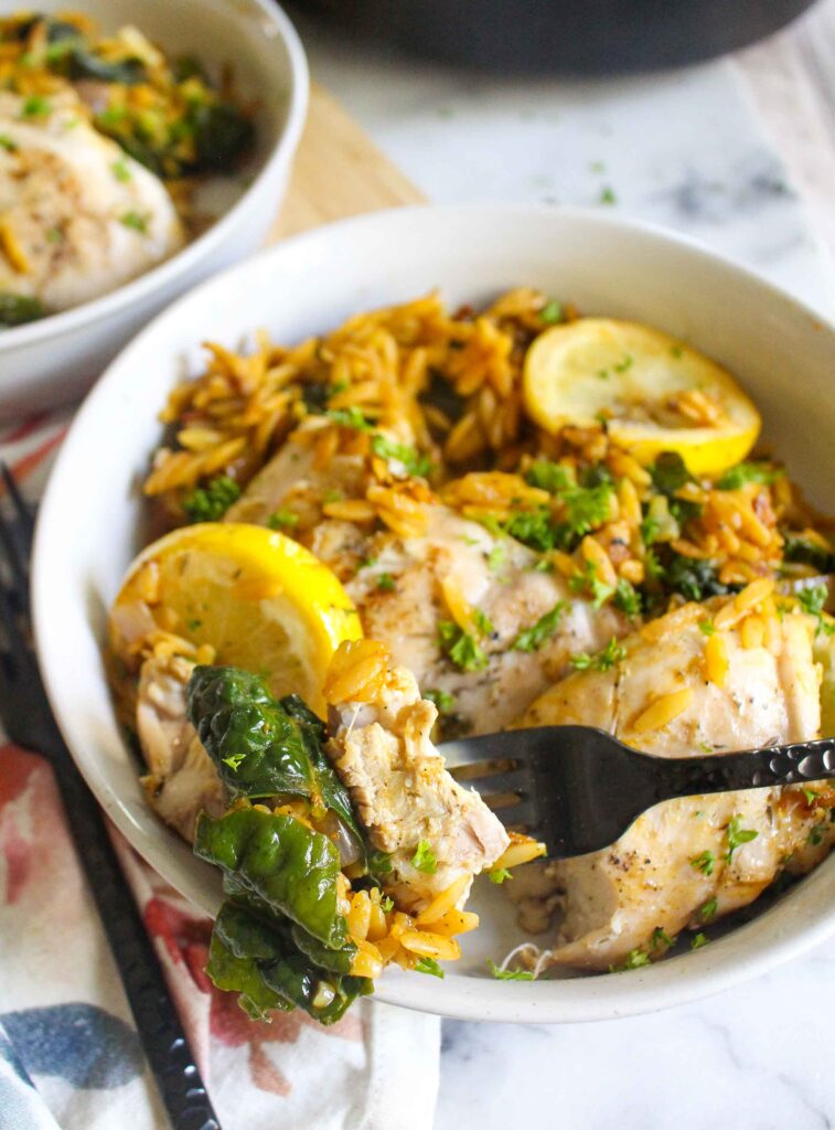 One Skillet Lemon Chicken and Orzo