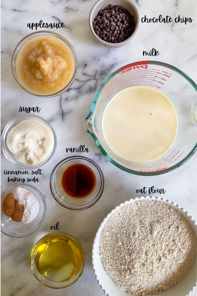 Ingredients to Make Gluten Free Chocolate Chip Snack Cake 