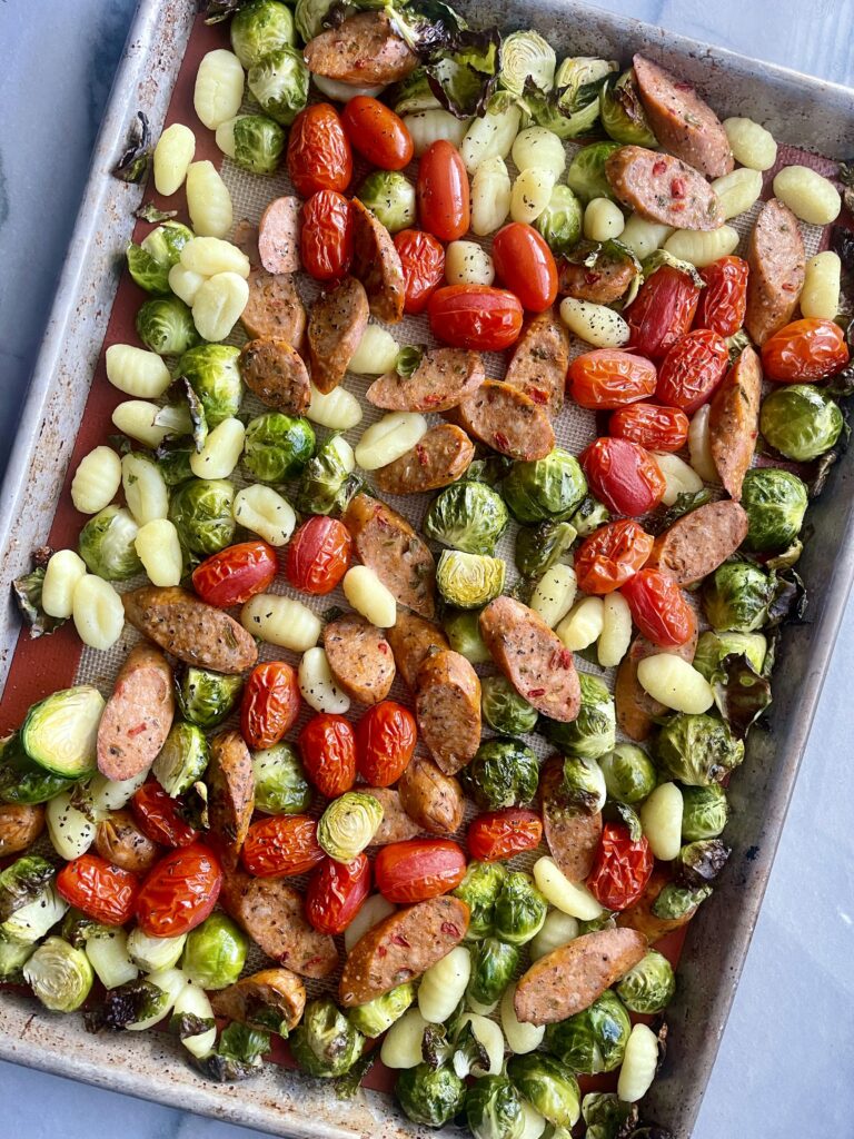 Sheet Pan Chicken Sausage and Gnocchi 