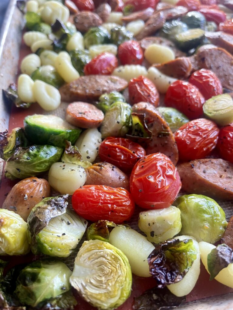 Sheet Pan Chicken Sausage and Gnocchi 