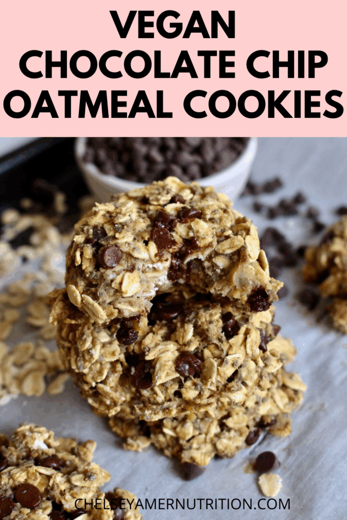 Vegan Chocolate Chip Oatmeal Cookies 