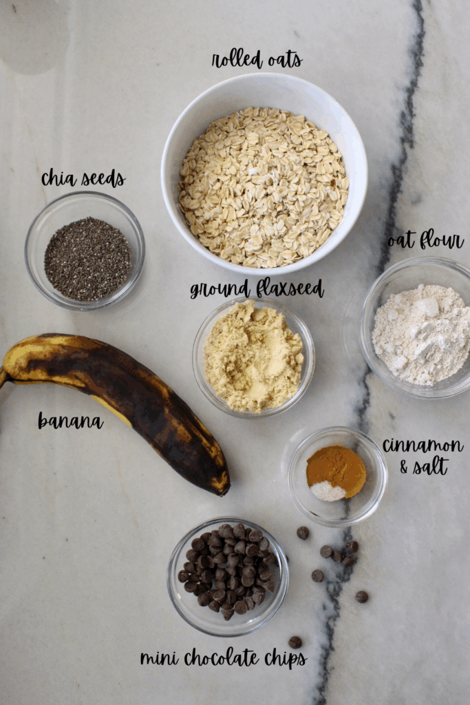 Vegan Chocolate Chip Oatmeal Cookies ingredients