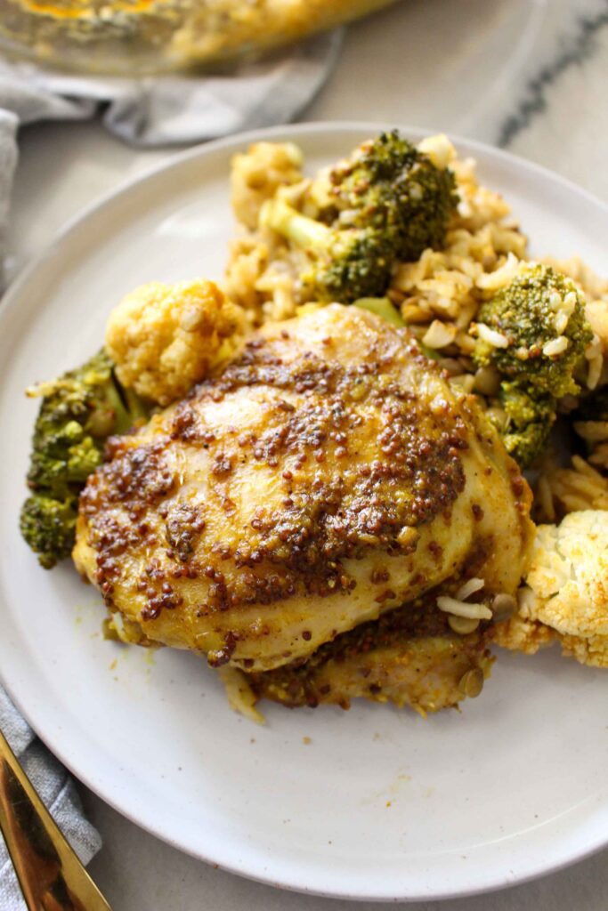One Pan Honey Mustard Chicken and veggies