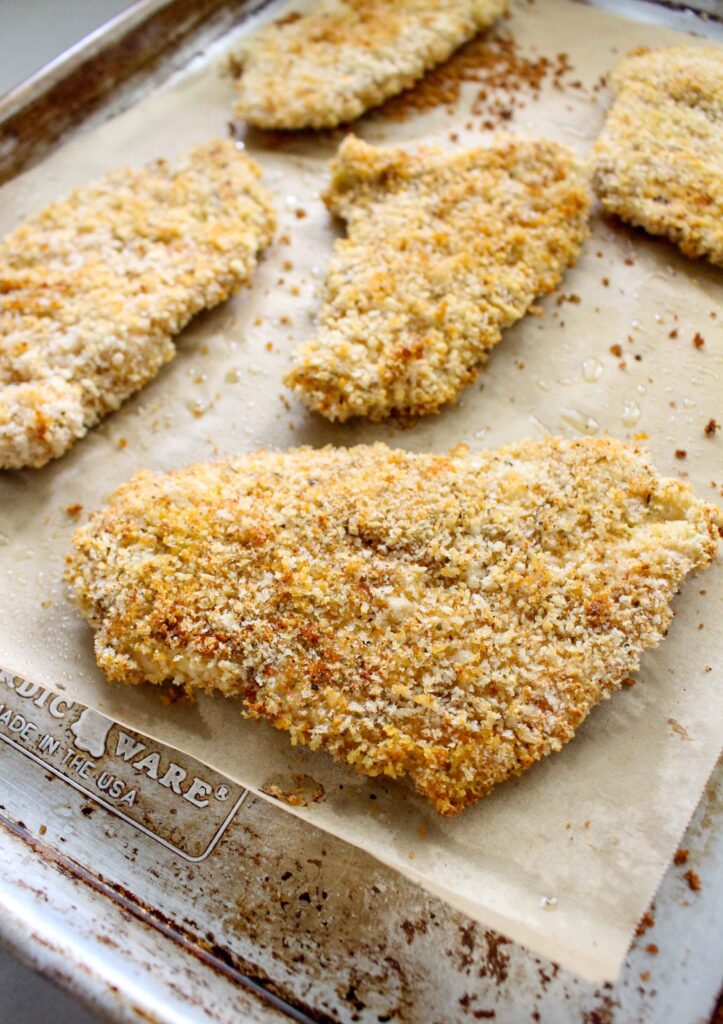 Crispy Oven-Baked Breaded Chicken Cutlets