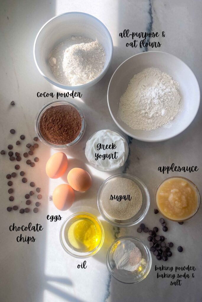 Ingredients to Make High Protein Baked Chocolate Donuts