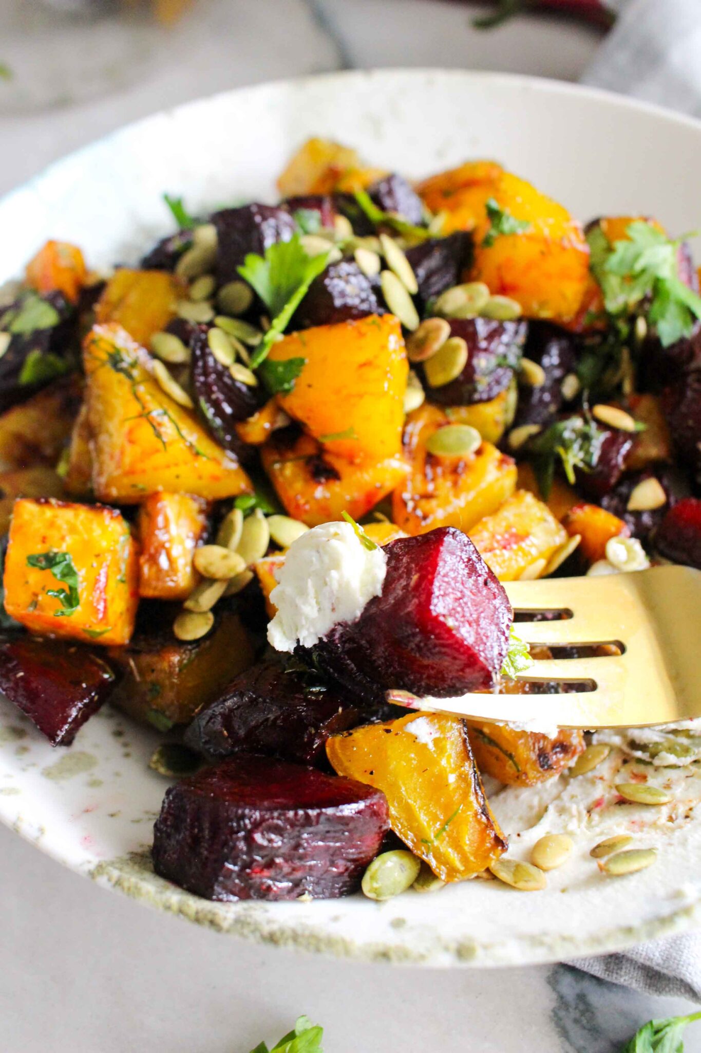 Roasted Beets with Whipped Goat Cheese - Chelsey Amer