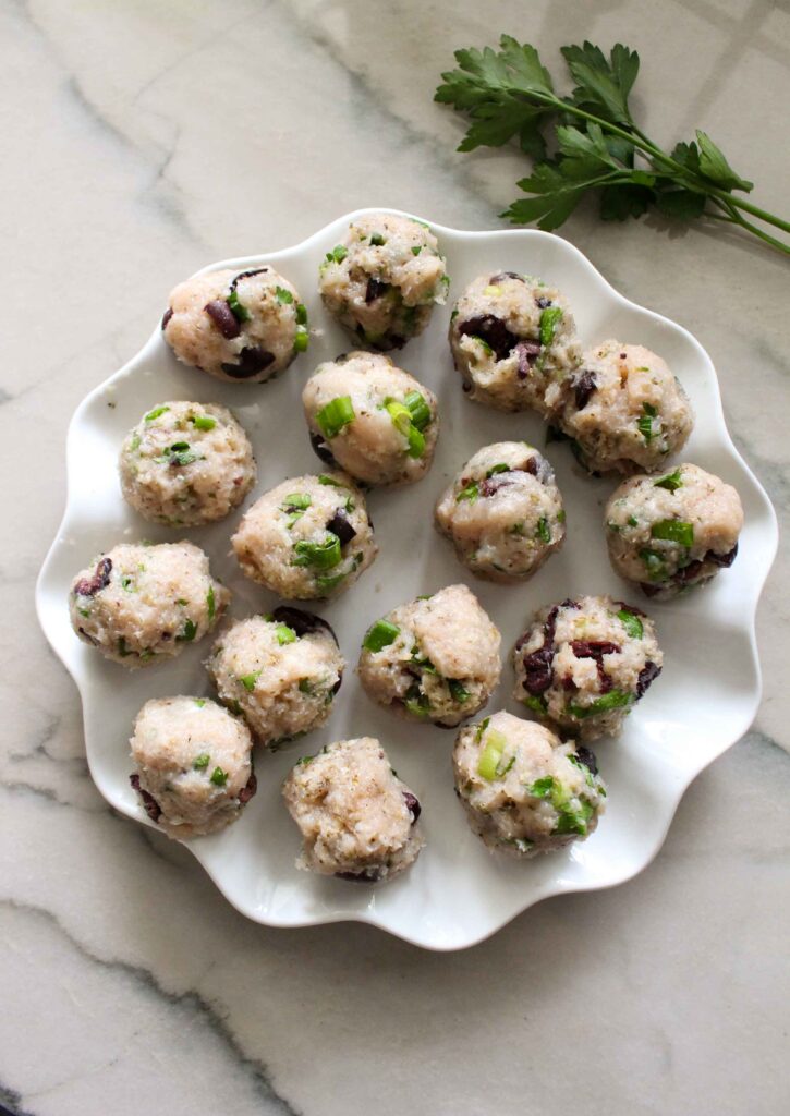 One Pan Mediterranean Chicken Meatballs with Orzo