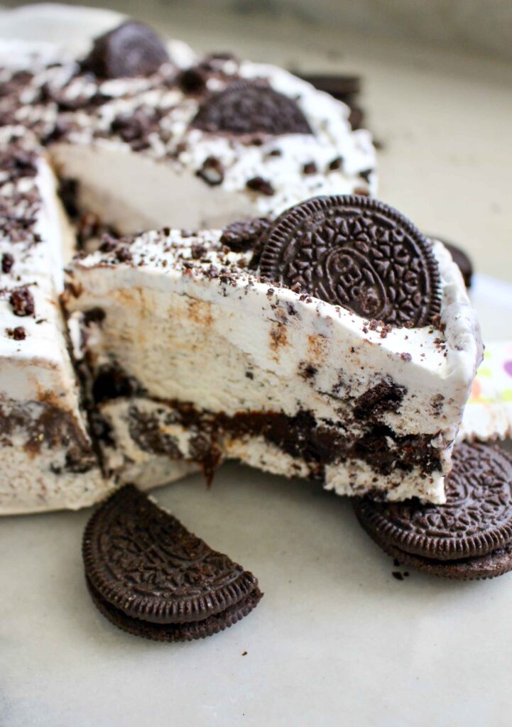Homemade Cookies and Cream Ice Cream Cake